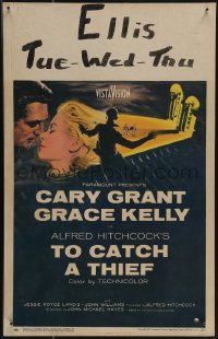 5b0383 TO CATCH A THIEF WC 1955 romantic close up art of Grace Kelly & Cary Grant, Alfred Hitchcock