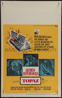 5b0384 TOPAZ WC 1969 Alfred Hitchcock, John Forsythe, most explosive spy scandal of this century!