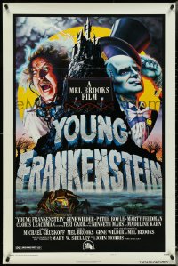 5b1386 YOUNG FRANKENSTEIN style B 1sh 1974 Mel Brooks, John Alvin art of Wilder, Boyle & Feldman!