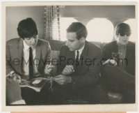 5b1747 BEATLES 8x10 still 1964 John & Paul with Miami radio news director on plane during tour!