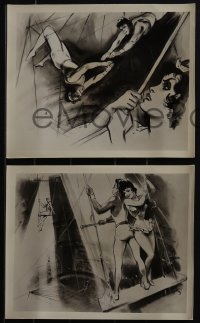 5b1644 TRAPEZE 6 8x10 stills 1956 Burt Lancaster & Gina Lollobrigida, all with artwork!