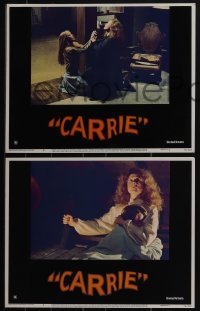 5b0709 CARRIE 6 LCs 1976 Stephen King, Sissy Spacek & crazy mother Piper Laurie!