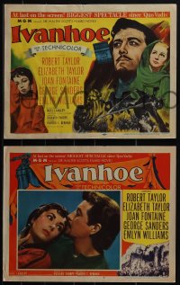 5b0684 IVANHOE 8 LCs 1952 great images of Elizabeth Taylor, Robert Taylor & George Sanders!