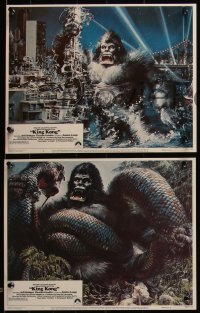 5b0685 KING KONG 8 LCs 1976 great images of sexy Jessica Lange & BIG Ape + Berkey artwork!