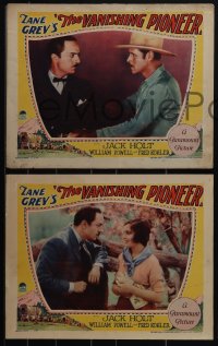 5b0728 VANISHING PIONEER 4 LCs 1928 rancher Jack Holt, villain William Powell, Zane Grey western!