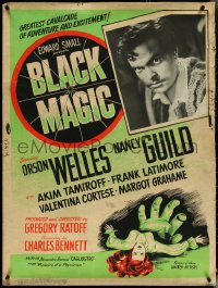 5c0082 BLACK MAGIC 30x40 1949 hypnotist Orson Welles as Cagliostro & Nancy Guild, ultra rare!