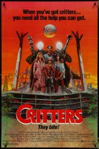 5c0590 CRITTERS 1sh 1986 great completely different art of cast & monsters by Ken Barr!