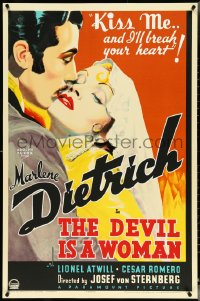 5c0216 DEVIL IS A WOMAN style B S2 poster 2001 best art of Marlene Dietrich, she'll break your heart!