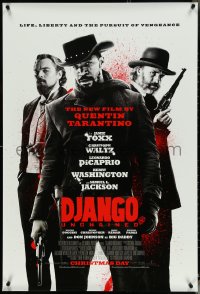 5c0606 DJANGO UNCHAINED advance DS 1sh 2012 cast image of Jamie Foxx, Christoph Waltz, and DiCaprio!