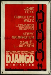 5c0607 DJANGO UNCHAINED int'l teaser DS 1sh 2012 Jamie Foxx, Leonardo DiCaprio, cool chain design!