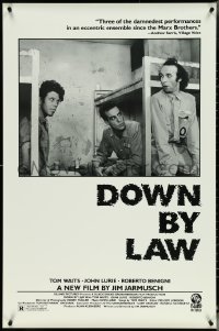 5c0611 DOWN BY LAW 1sh 1986 Jarmusch, Roberto Benigni, Tom Waits, Lurie & Braschi!