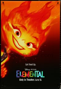 5c0619 ELEMENTAL teaser DS 1sh 2023 Walt Disney, Pixar, CGI, great image of Ember, get fired up!