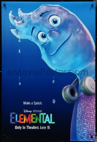 5c0618 ELEMENTAL teaser DS 1sh 2023 Walt Disney, Pixar, CGI, great image of Ripple, make a splash!