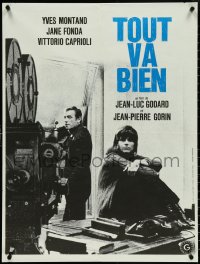 5c0132 TOUT VA BIEN French 24x32 1972 Jean-Luc Godard, cool image of movie camera & Jane Fonda!