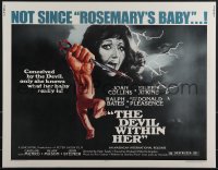 5c0483 DEVIL WITHIN HER 1/2sh 1976 conceived by the Devil, only she knows what her baby really is!