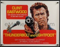 5c0520 THUNDERBOLT & LIGHTFOOT int'l 1/2sh 1974 artwork of Clint Eastwood with HUGE gun!