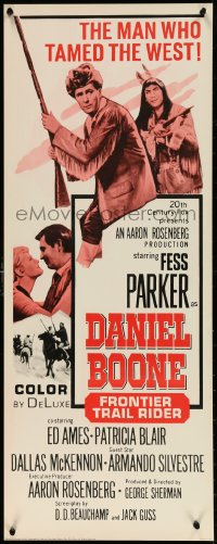 5c0411 DANIEL BOONE FRONTIER TRAIL RIDER insert 1966 pioneer Fess Parker in coonskin hat!