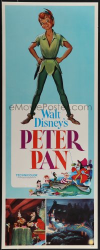 5c0429 PETER PAN insert R1976 Walt Disney animated cartoon fantasy classic, great full-length art!