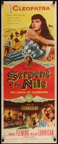 5c0434 SERPENT OF THE NILE insert 1953 sexiest Rhonda Fleming as Egyptian Queen Cleopatra, Lundigan!