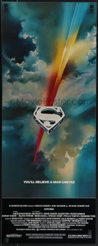 5c0436 SUPERMAN insert 1978 comic book hero Christopher Reeve, Gene Hackman, Bob Peak art!