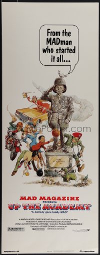 5c0438 UP THE ACADEMY insert 1980 MAD Magazine, Jack Rickard art of Alfred E. Neuman statue!