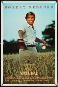 5c0770 NATURAL int'l 1sh 1984 Barry Levinson, best image of Robert Redford throwing baseball!