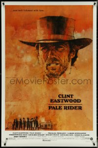 5c0784 PALE RIDER 1sh 1985 close-up artwork of cowboy Clint Eastwood by C. Michael Dudash!