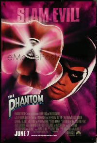 5c0789 PHANTOM advance 1sh 1996 Lee Falk, masked hero Billy Zane in the title role, slam evil!