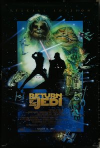 5c0818 RETURN OF THE JEDI style E advance 1sh R1997 Star Wars Episode VI, great art by Drew Struzan!