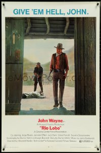 5c0823 RIO LOBO 1sh 1971 Howard Hawks, Jack Elam, Give 'em Hell, John Wayne!