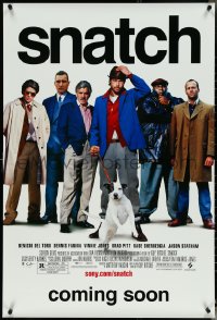 5c0856 SNATCH advance 1sh 2000 cool image of Brad Pitt, Jason Statham, Benicio Del Toro & cast!