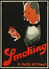 5c0346 MIQUEL Y COSTAS 19x26 Spanish art print 1920s wonderful Richard Fabregas smoking art!