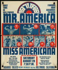 5c0386 MR. AMERICA MISS AMERICANA 18x22 special poster 1971 early Arnold Schwarzenegger, ultra rare!