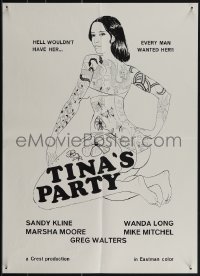 5c0397 TINA'S PARTY 18x25 special poster 1978 hell wouldn't have her... every man wanted her!