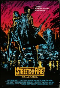 5c0874 STREETS OF FIRE 1sh 1984 Walter Hill, Michael Pare, Diane Lane, artwork by Riehm, no borders!