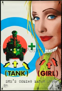 5c0881 TANK GIRL teaser 1sh 1995 Lori Petty, based on the comic strip, cool blacklight design!