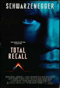 5c0892 TOTAL RECALL 1sh 1990 Paul Verhoeven directed, huge close-up of Arnold Schwarzenegger!