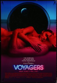 5c0924 VOYAGERS advance DS 1sh 2021 great sci-fi romantic image of Tye Sheridan and Lily-Rose Depp!