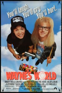 5c0935 WAYNE'S WORLD 1sh 1991 Mike Myers, Dana Carvey, one world, one party, excellent!