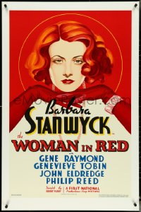 5c0237 WOMAN IN RED S2 poster 2000 wonderful artwork of sexy redhead Barbara Stanwyck!