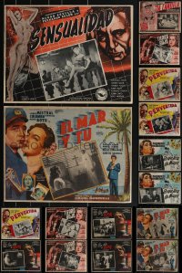 5d0129 LOT OF 16 MEXICAN LOBBY CARDS 1940s-1950s great scenes from a variety of different movies!