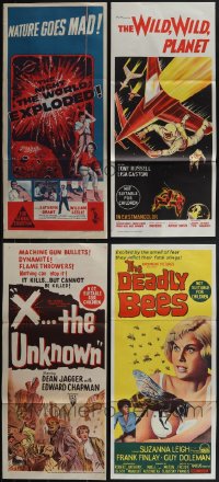 5d0517 LOT OF 6 FOLDED HORROR/SCI-FI AUSTRALIAN DAYBILLS 1950s-1960s a variety of movie images!