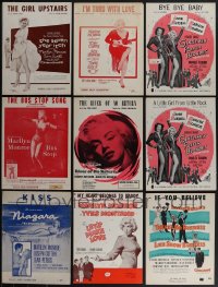 5d0384 LOT OF 9 MARILYN MONROE SHEET MUSIC 1950s a variety of songs from her movies, sexy images!