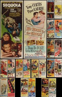 5d0773 LOT OF 26 FORMERLY FOLDED INSERTS 1940s-1950s great images from a variety of movies!