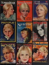 5d0426 LOT OF 9 MOVIE MAGAZINES WITH ANN HARDING COVERS 1930s Screen Book, Photoplay & more!