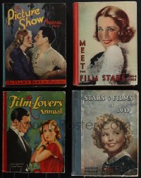 5d0474 LOT OF 4 ENGLISH MOVIE ANNUAL HARDCOVER BOOKS 1930s Picture Show, Film Stars, Film Lovers!