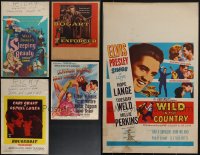 5d0019 LOT OF 5 UNFOLDED WINDOW CARDS 1950s-1960s great images from a variety of movies!