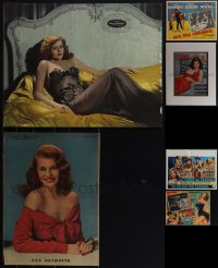 5d0140 LOT OF 6 MOSTLY UNFOLDED RITA HAYWORTH ITEMS 1940s-1950s great different images of her!