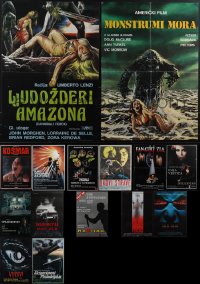 5d0867 LOT OF 15 FORMERLY FOLDED HORROR/SCI-FI YUGOSLAVIAN POSTERS 1970s-1990s cool movie images!