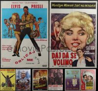 5d0869 LOT OF 10 FORMERLY FOLDED YUGOSLAVIAN POSTERS 1960s-1980s a variety of cool movie images!